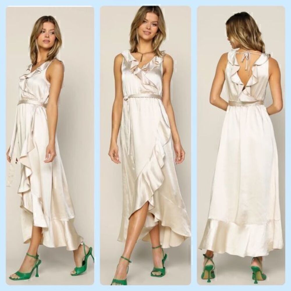 Skies Are Blue RuffleTrim maxi dress